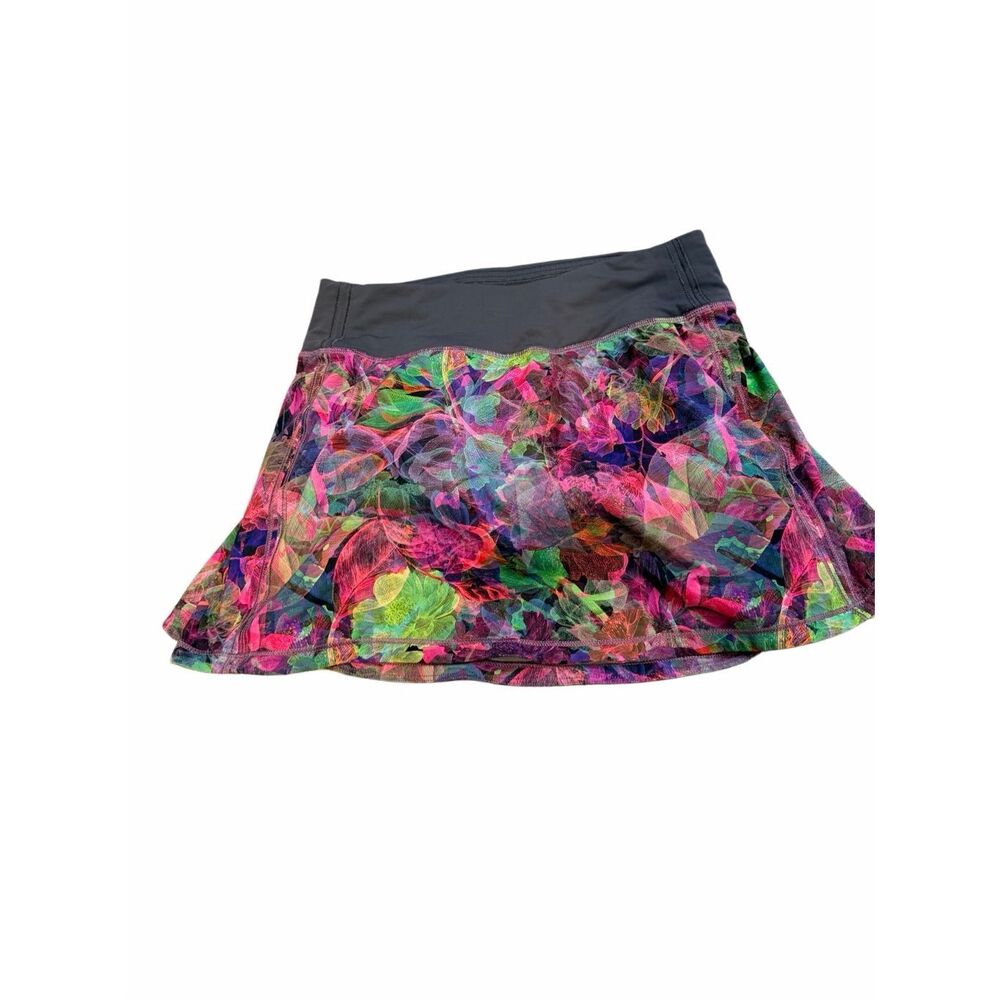 Lululemon Pace Rival Mid-Rise Multicolor Floral Skater Tennis Skirt Size 2
